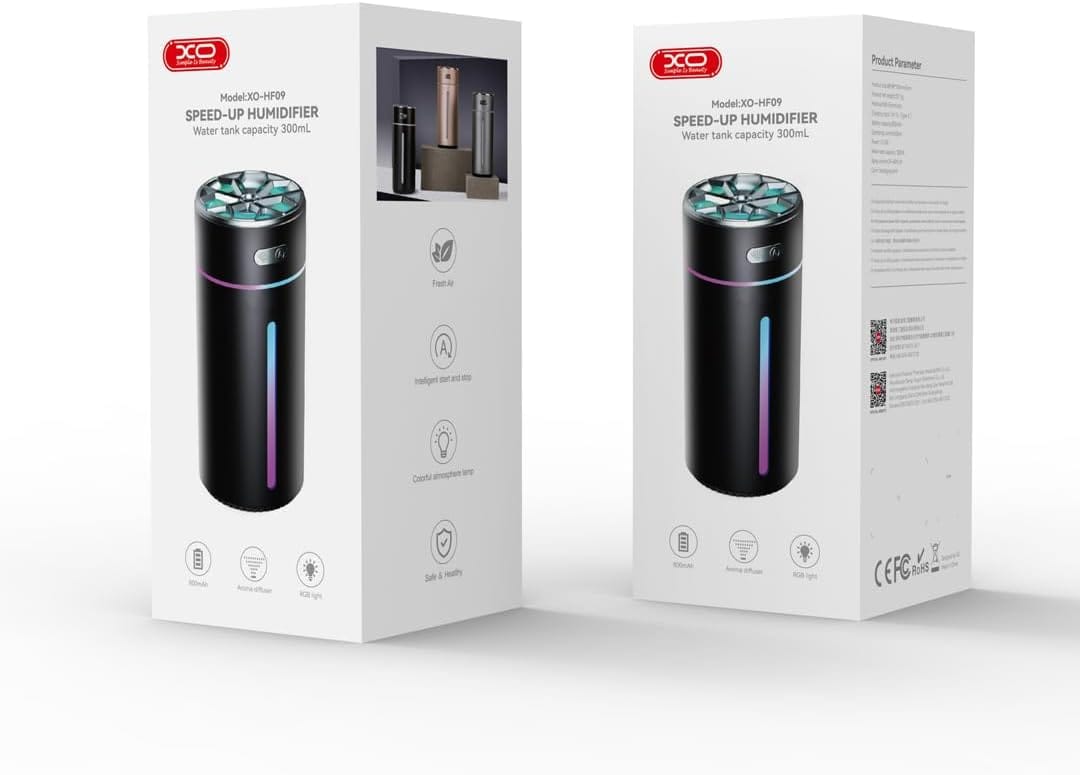 XO HF09 300ML RGB light Car Air Diffuser and Humidifier (2)