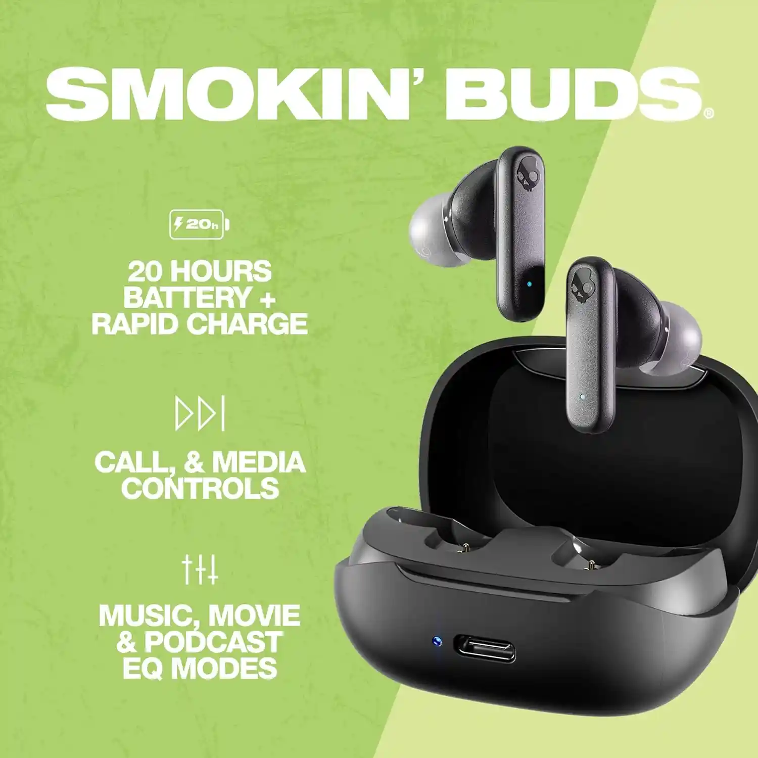 Skullcandy Smokin Buds IPX4 In-Ear Wireless Earbuds