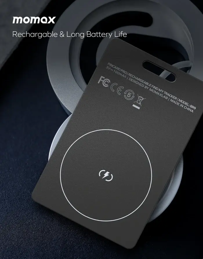 MOMAX PinCard Pro BR9 Rechargeable Find My Tracker