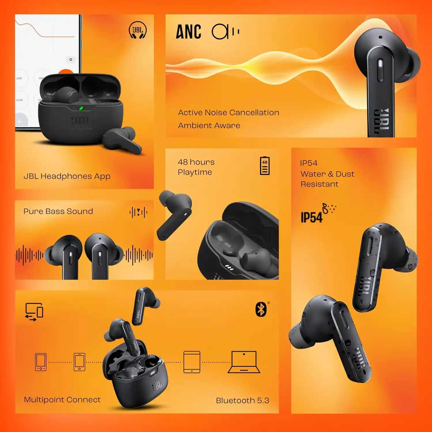 JBL Tune 245NC in Ear Wireless TWS Earbuds