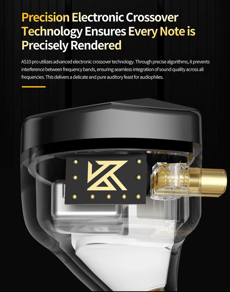 KZ AS10 PRO Professional 5 BAs IEM Pursuing Ultimate Sound Performance