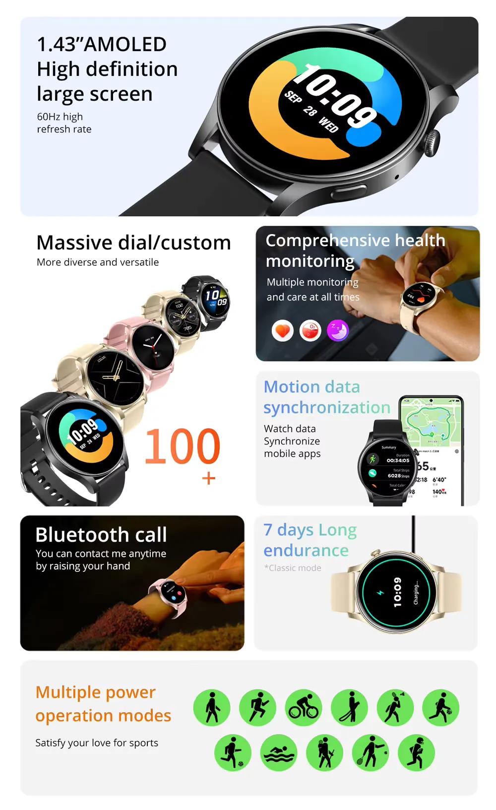 Colmi V73 AMOLED Display Smart Watch 