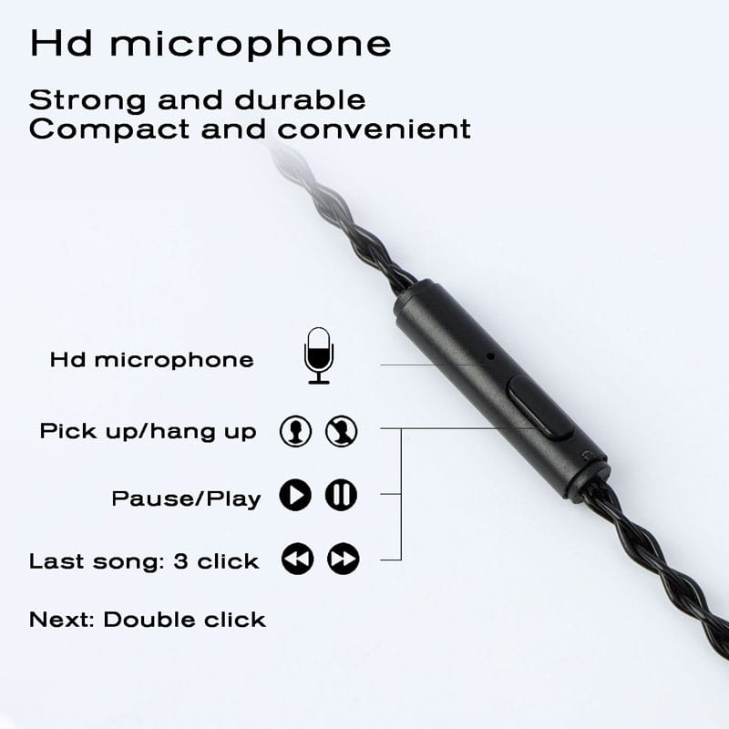 JCALLY JC08S 8-Core Oxygen free Copper Upgrade Cable With Mic