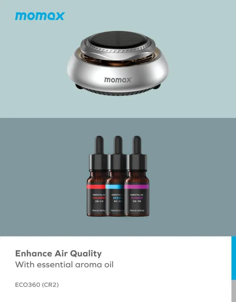 Momax Eco360 Solar Car Aroma Diffuser (CR2)