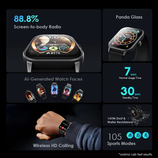 Oraimo Watch 5 Bluetooth Calling Smart Watch (OSW-805)