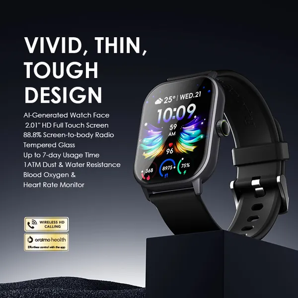 Oraimo Watch 5 Bluetooth Calling Smart Watch (OSW-805)