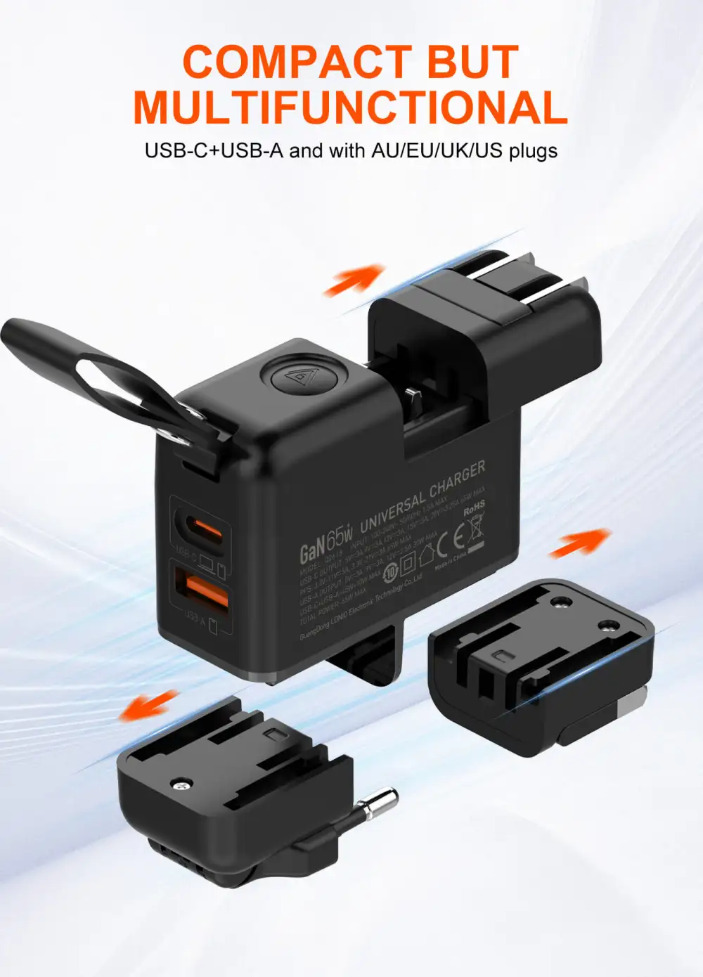 LDNIO Q2618 65W Portable Universal Travel Charger