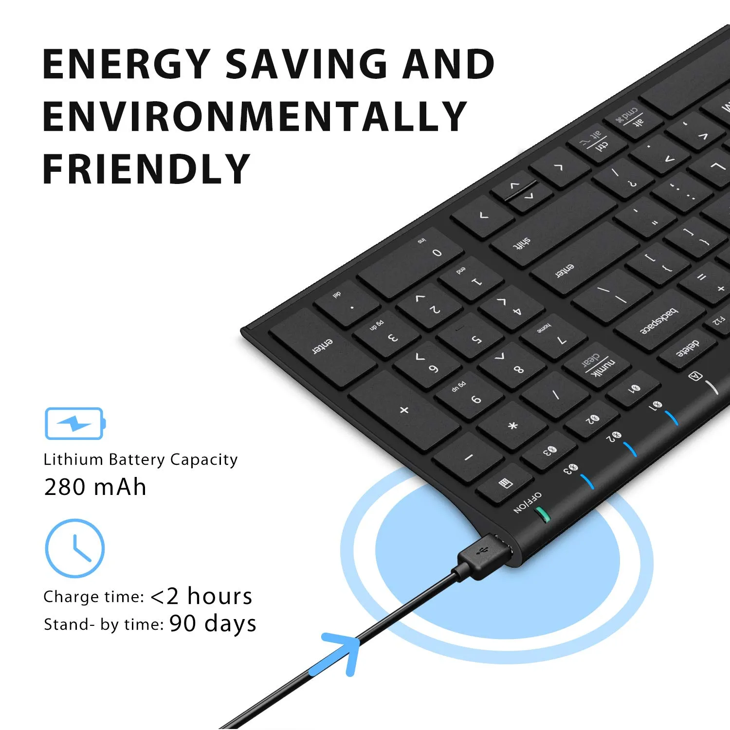 iClever BK10 Bluetooth Universal Ultra-Slim Keyboard