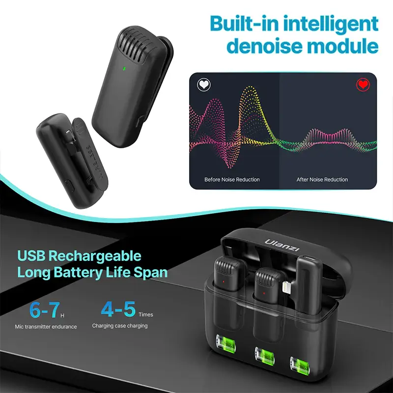 Ulanzi J12 Wireless Lavalier Microphone Type-C Edition