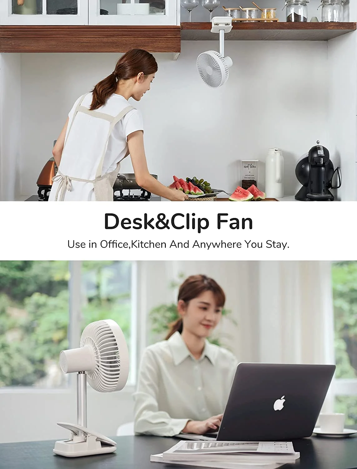 JISULIFE FA13R Auto-Oscillating Fan 8000mAh Battery