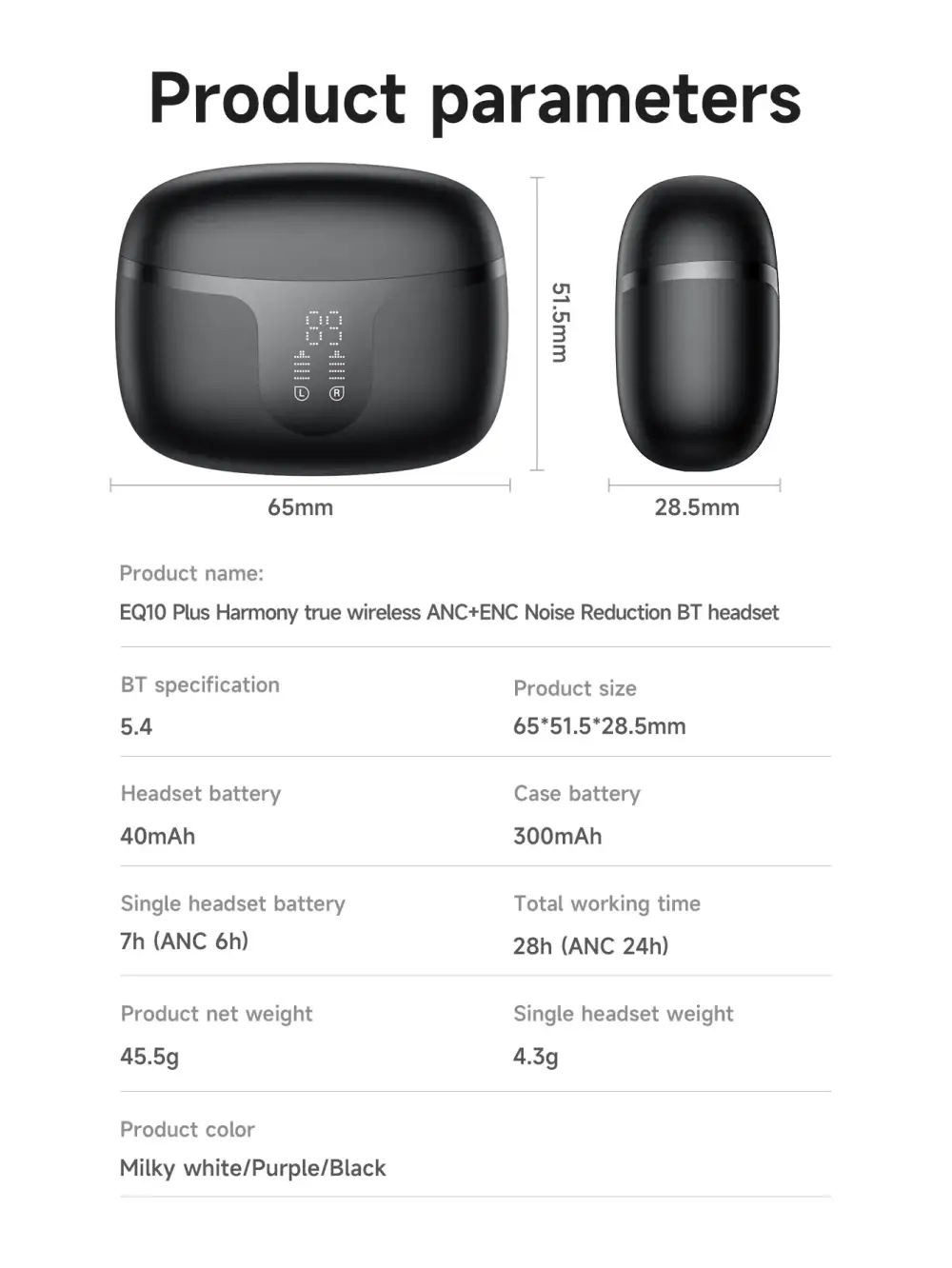 Hoco EQ10 Plus ANC Earbuds