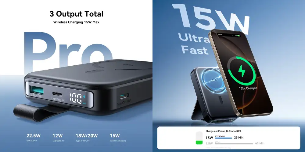 Joyroom JR-PBM11 QI2 22.5W Magnetic Wireless Power Bank with Holder 10000mAh