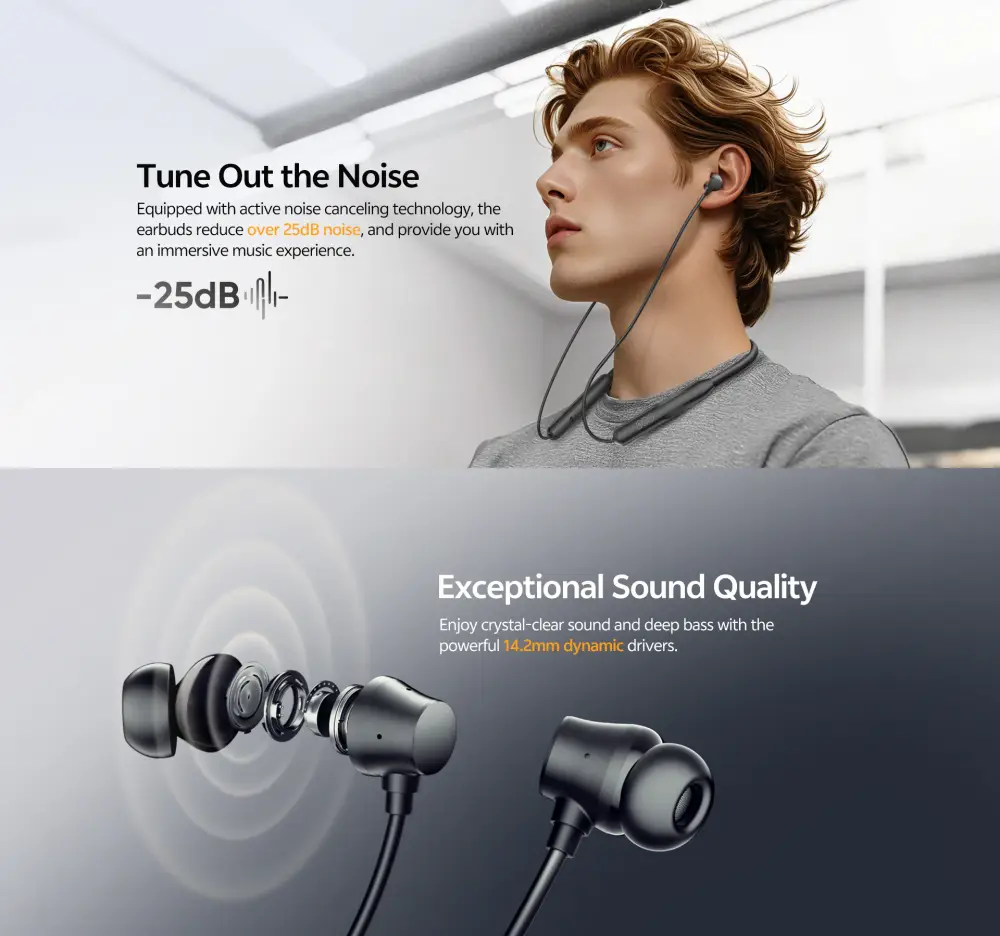 QCY BassBloom ANC N2 25DB ANC Neckband
