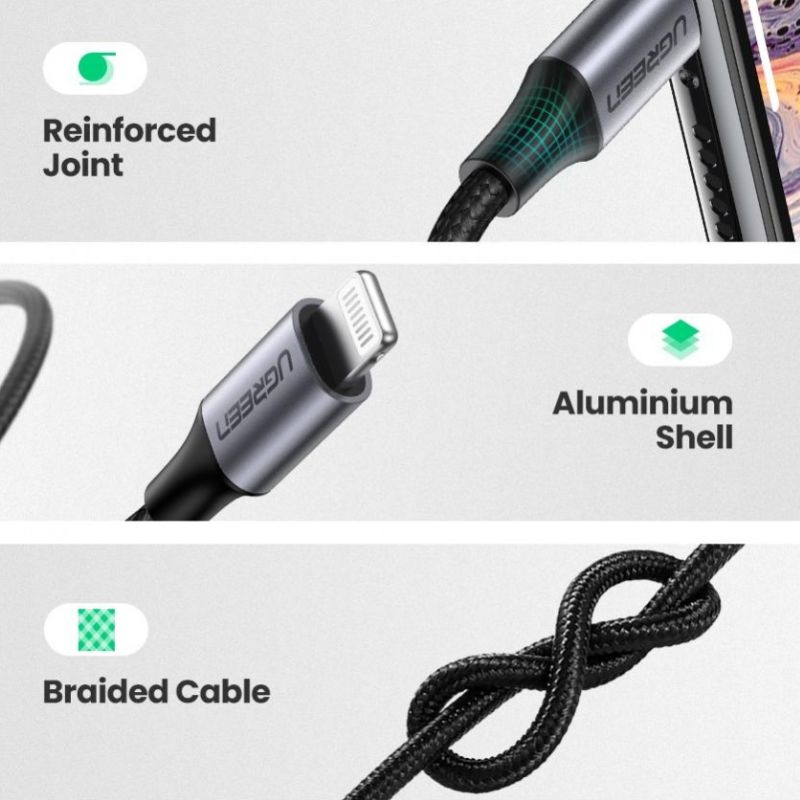 Ugreen US315 (70862) Lightning to 3.5mm Audio Cable – 2M