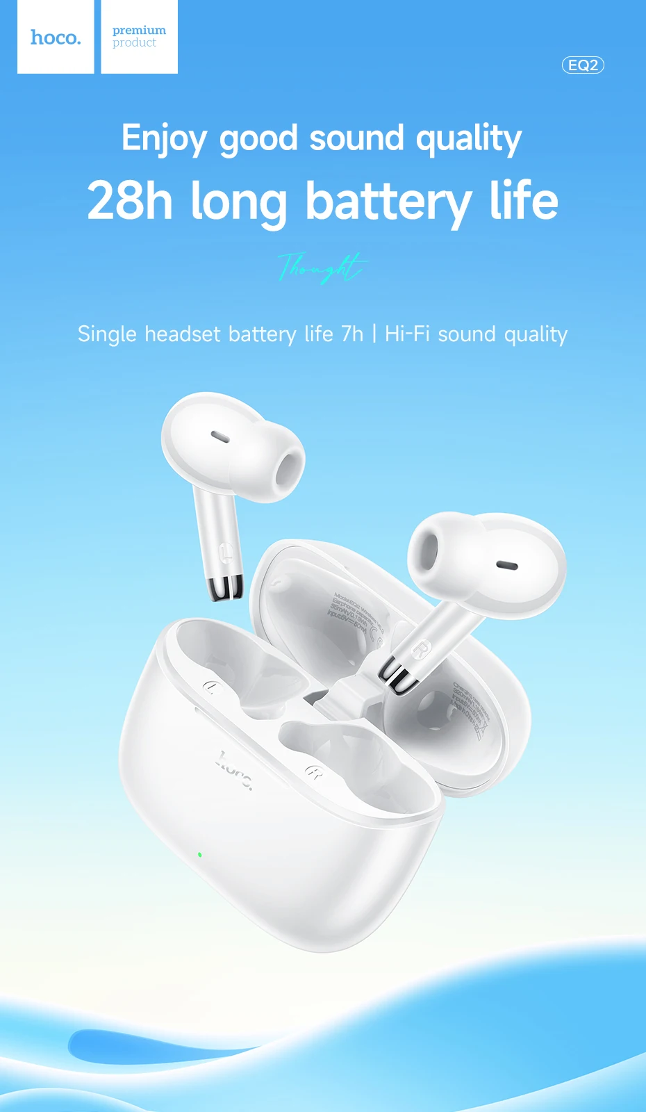 Hoco EQ2 True Wireless Bluetooth Earbuds |