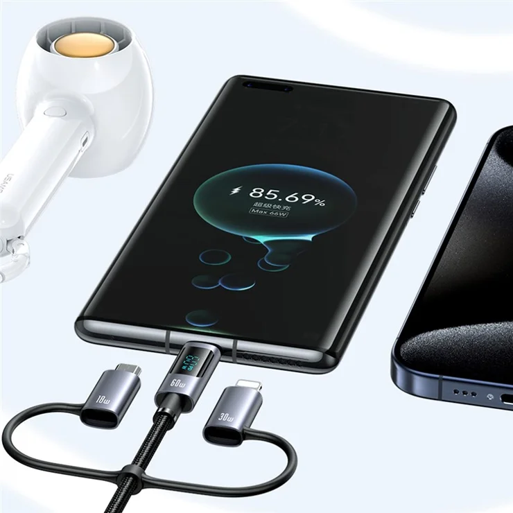 USAMS SJ713 60W Fast Charging 6 in 1 Display Display Data Cable