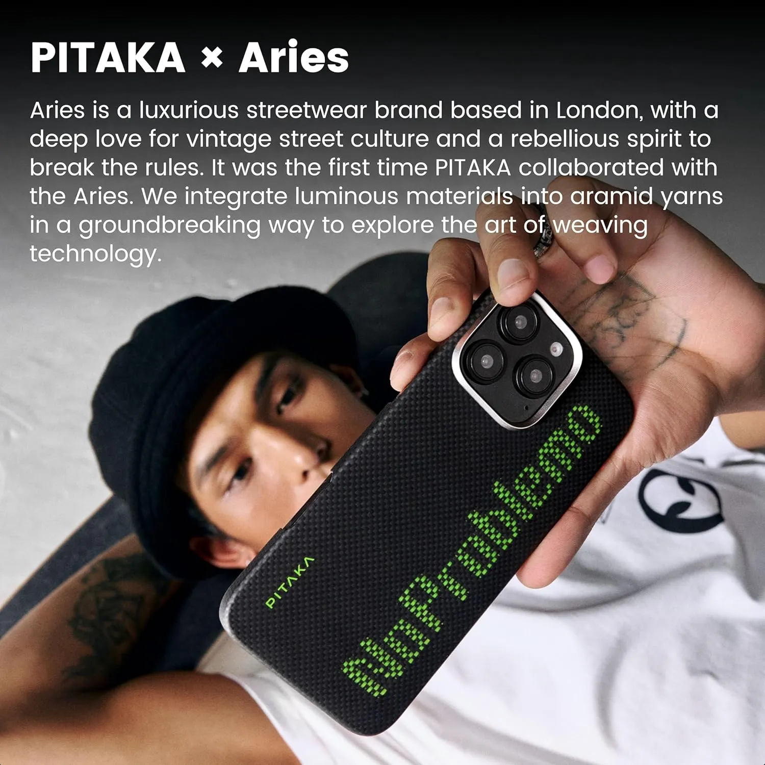 Pitaka Aries Tactile Woven Case for iPhone 16 Pro / 16 Pro Max -NoProblemo Tags: armo
