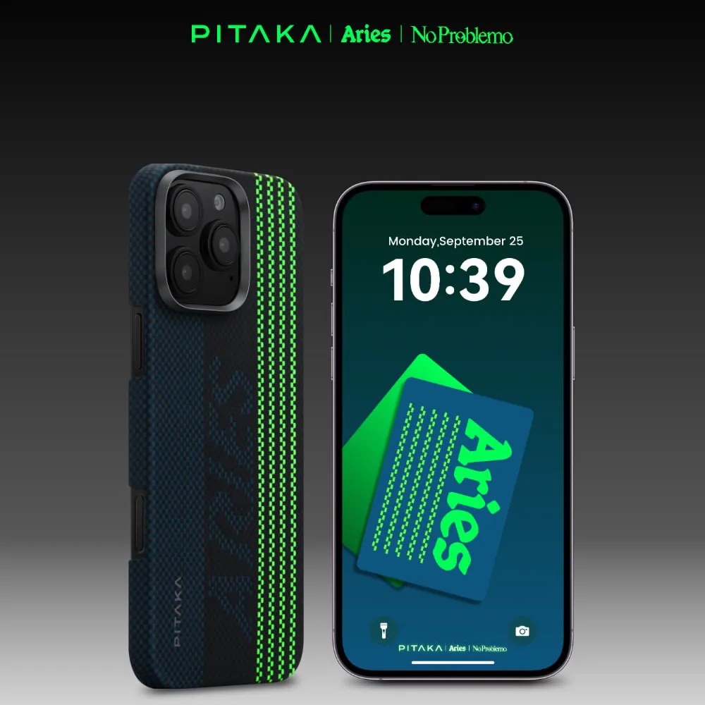 Pitaka Aries Tactile Woven Case for iPhone 16 Pro / 16 Pro Max -Credit Card