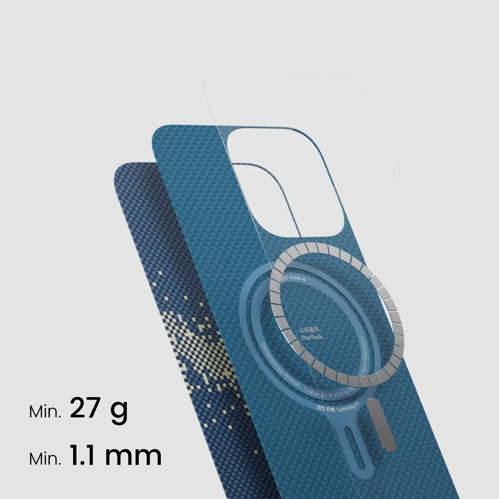 Pitaka StarPeak Luminous Tactile Woven Case for iPhone 16 Pro and 16 Pro Max (Milky Way Galaxy)