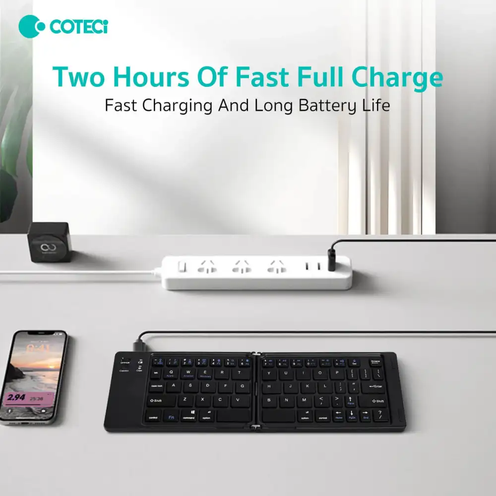 COTECi 64017 Wireless Foldable Bluetooth Keyboard