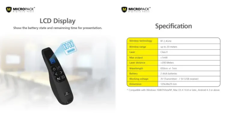 Micropack WPM-03 Multimedia Wireless Red laser Presenter