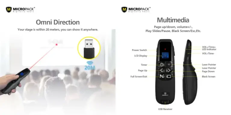 Micropack WPM-03 Multimedia Wireless Red laser Presenter