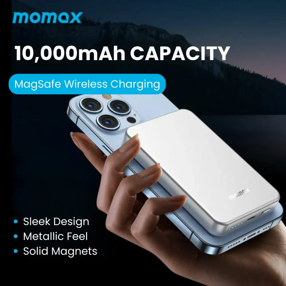 MOMAX IP107 Q.MAG Power7 10000mAh Magnetic Wireless Charger Power Bank