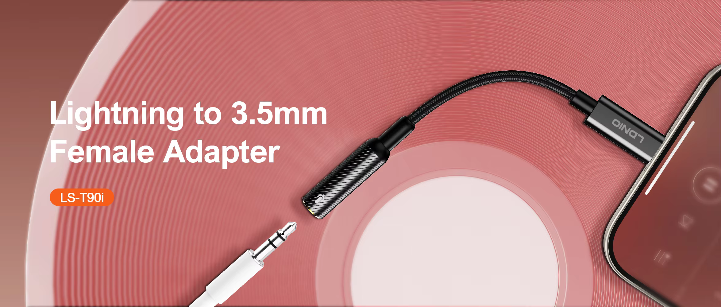 LDNIO LS-T90i LIGHTNING TO 3.5MM FEMALE ADAPTER