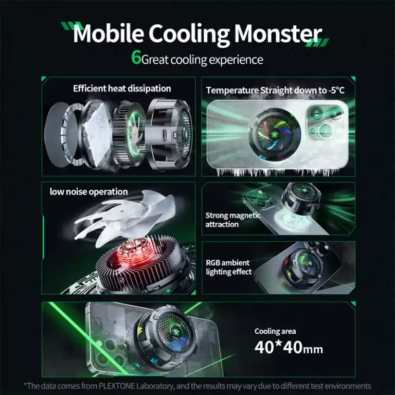 Plextone EX1 Pro RGB Magnetic Portable Mobile Phone Tablet ICE Cooler