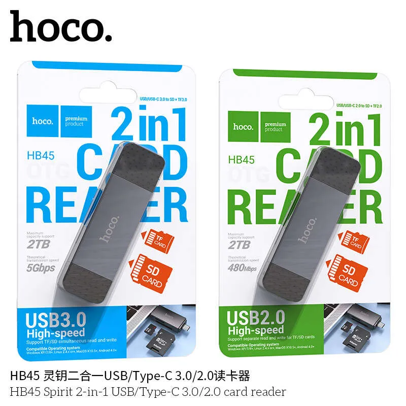 Hoco HB45 Spirit 2-in-1 USB & Type-C 2.0 Card Reader