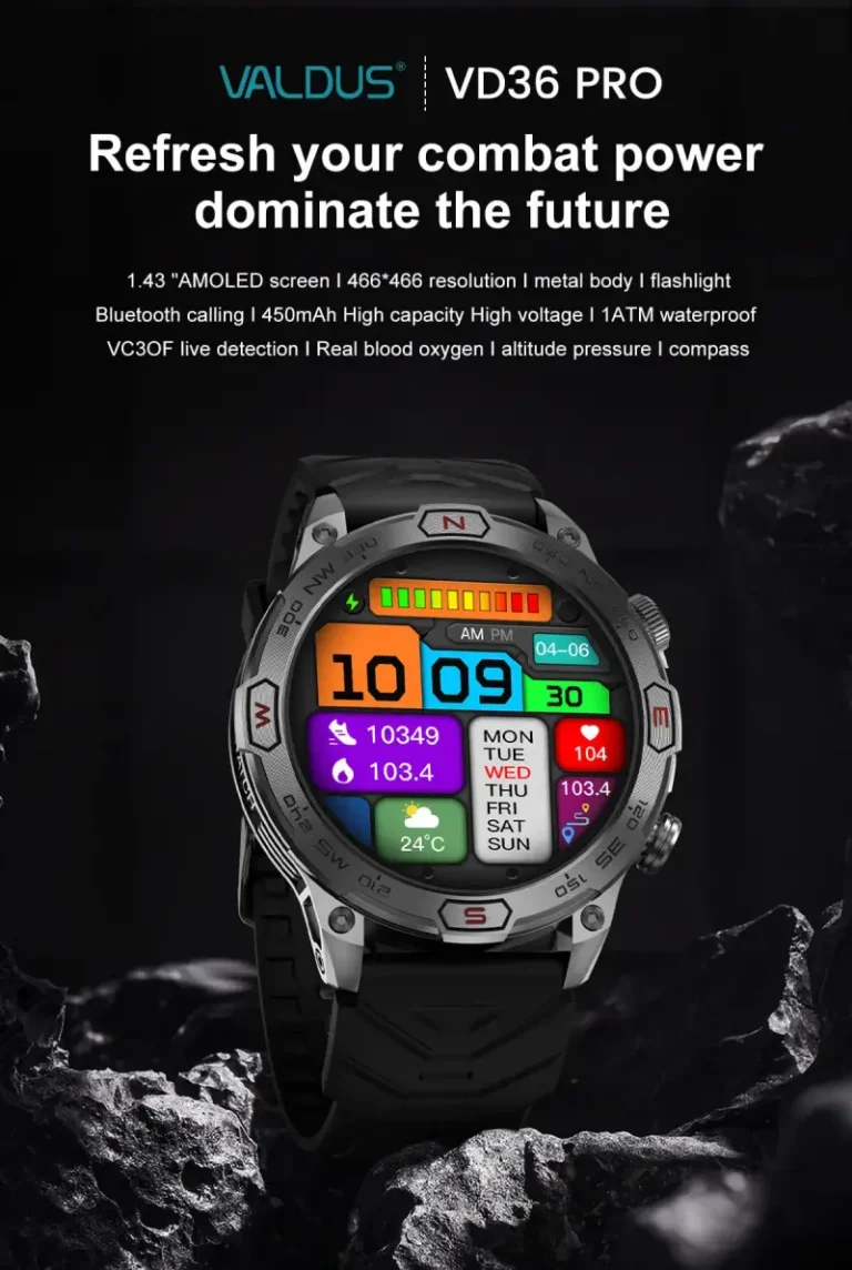 VALDUS VD36 PRO Rugged Smart Watch Mens Outdoor Recreation