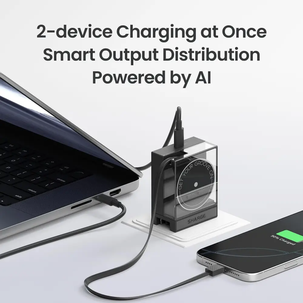 SHARGE Retractable 65W GaN Power USB C Wall Charger
