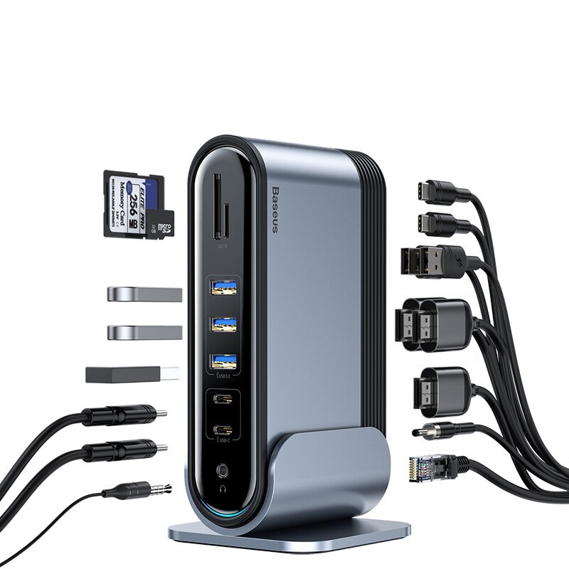 Hoco DUP09 8-in-1 Docking Hub Converter Adapter
