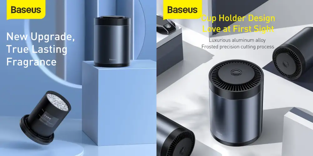 BASEUS Ripple Car Cup Holder with Air Freshener -Black