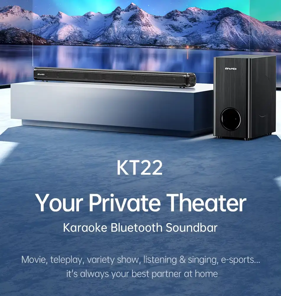 Awei KT22 160W Home Theater System Bluetooth Speaker Channel Black 2.1
