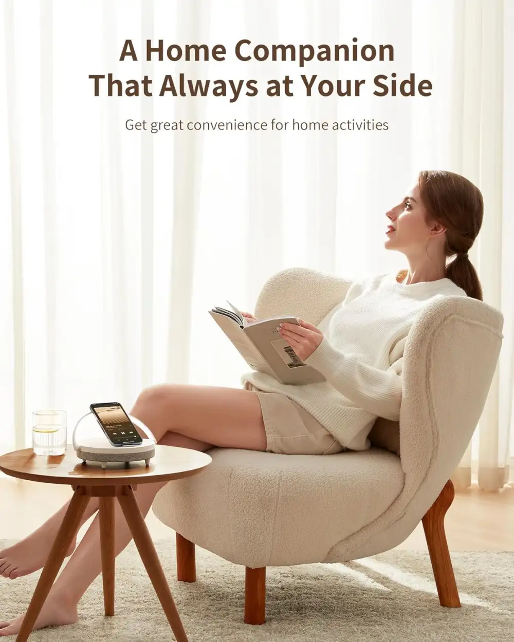 Xiaomi Ezvalo Wood Table lamp with wireless charging function and speakers (LYYD01)