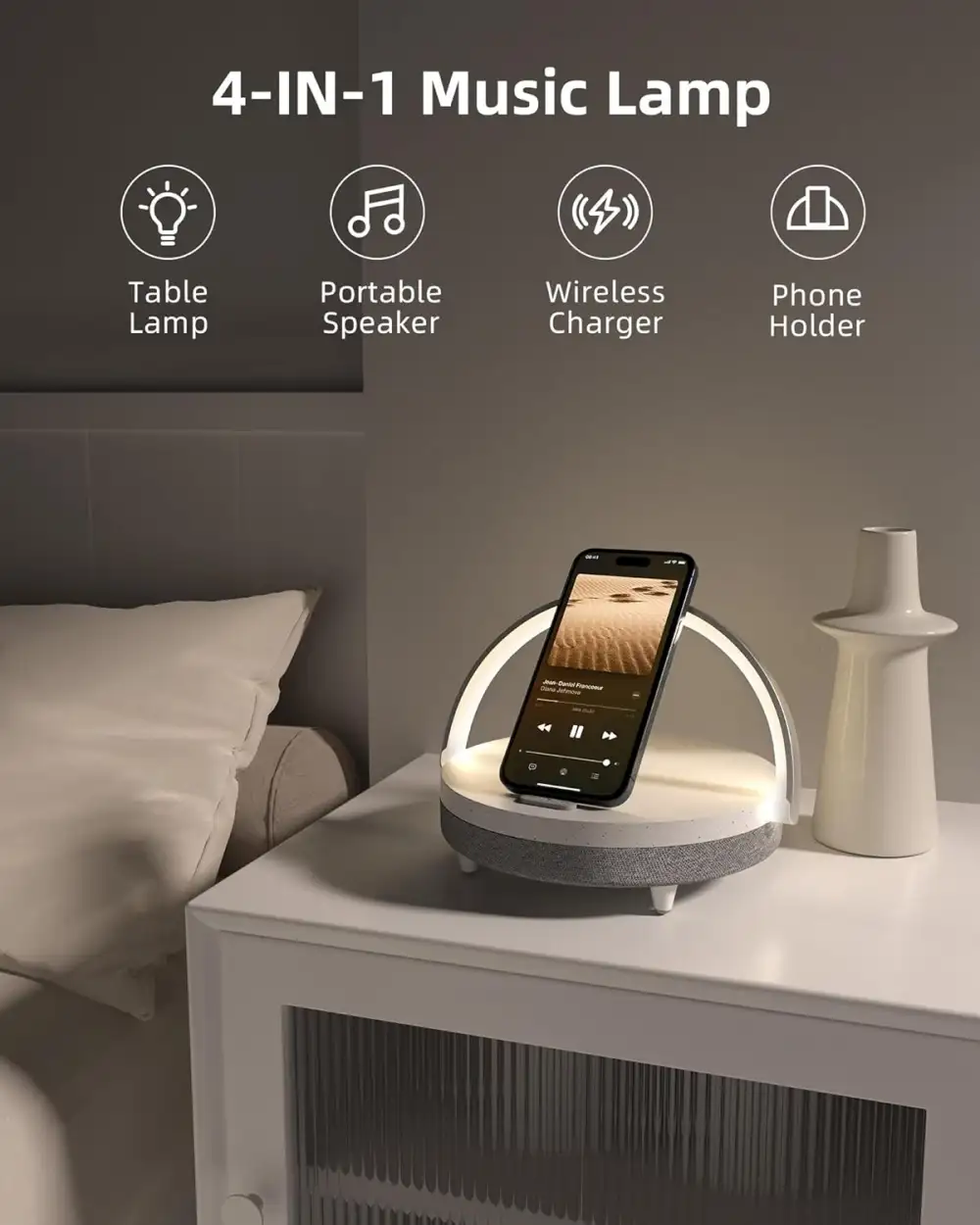 Xiaomi Ezvalo Wood Table lamp with wireless charging function and speakers (LYYD01)