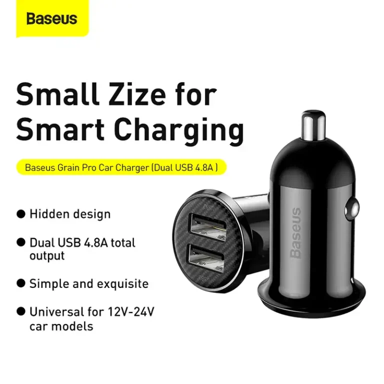 Baseus Grain Pro Car Charger Dual USB 4.8A
