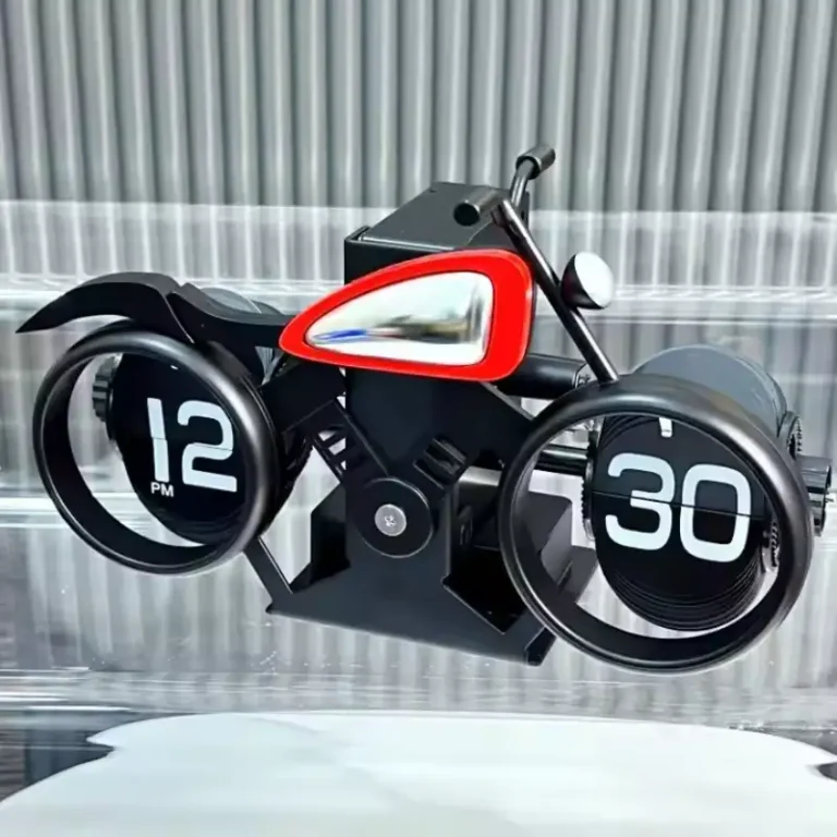 Motorcycle Style Flip Clock Creative Desktop Pendulum Decoration American Mechanical Motobike Clock