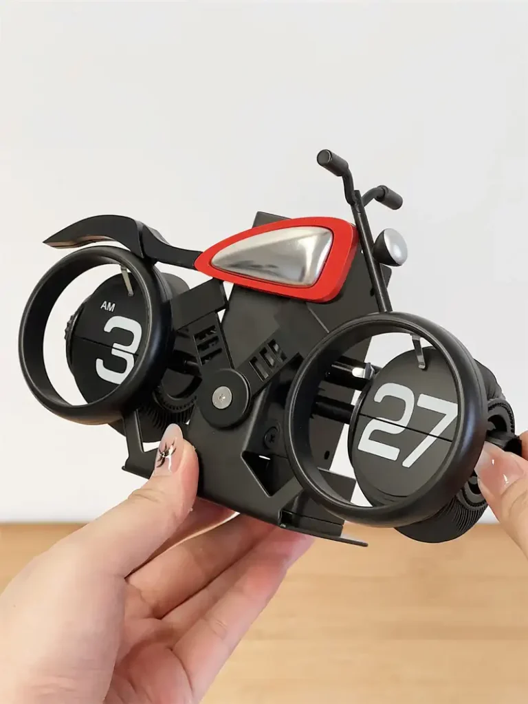 Motorcycle Style Flip Clock Creative Desktop Pendulum Decoration American Mechanical Motobike Clock