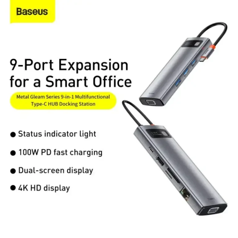 Baseus Metal Gleam Series 9-in-1 Multifunctional Type-C HUB