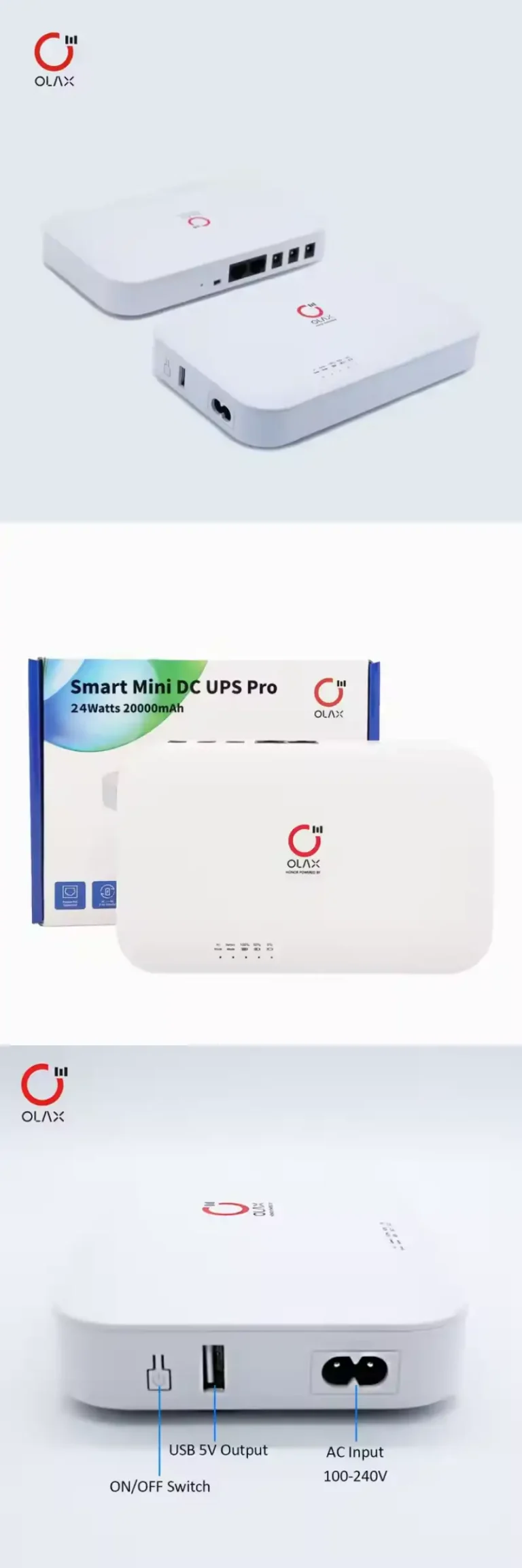 OLAX POE D8 Smart UPS DC 5V 9V 12V ALL IN ONE 20000mah 24W Portable Router UPS
