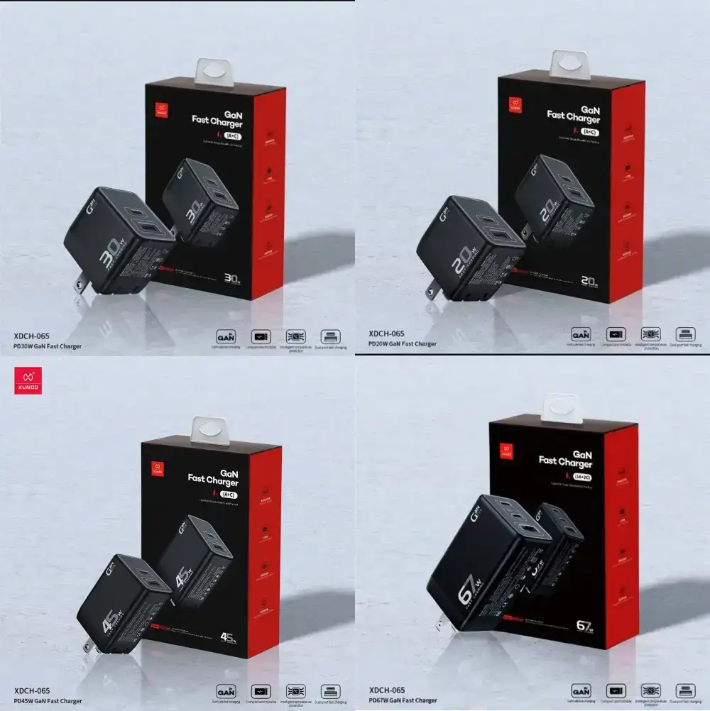XUNDD XDCH-065 67W 45W 30W 20W GaN FAST CHARGER Power Adapter