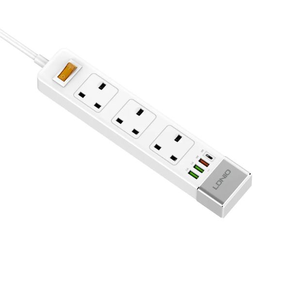 LDNIO SK3467 3 Power Socket 3 USB 1 Type-C Port Extension Adapter UK Plug LDNIO SK3467 3 Power Socket 3 USB 1 Type-C Port Extension Adapter UK Plug