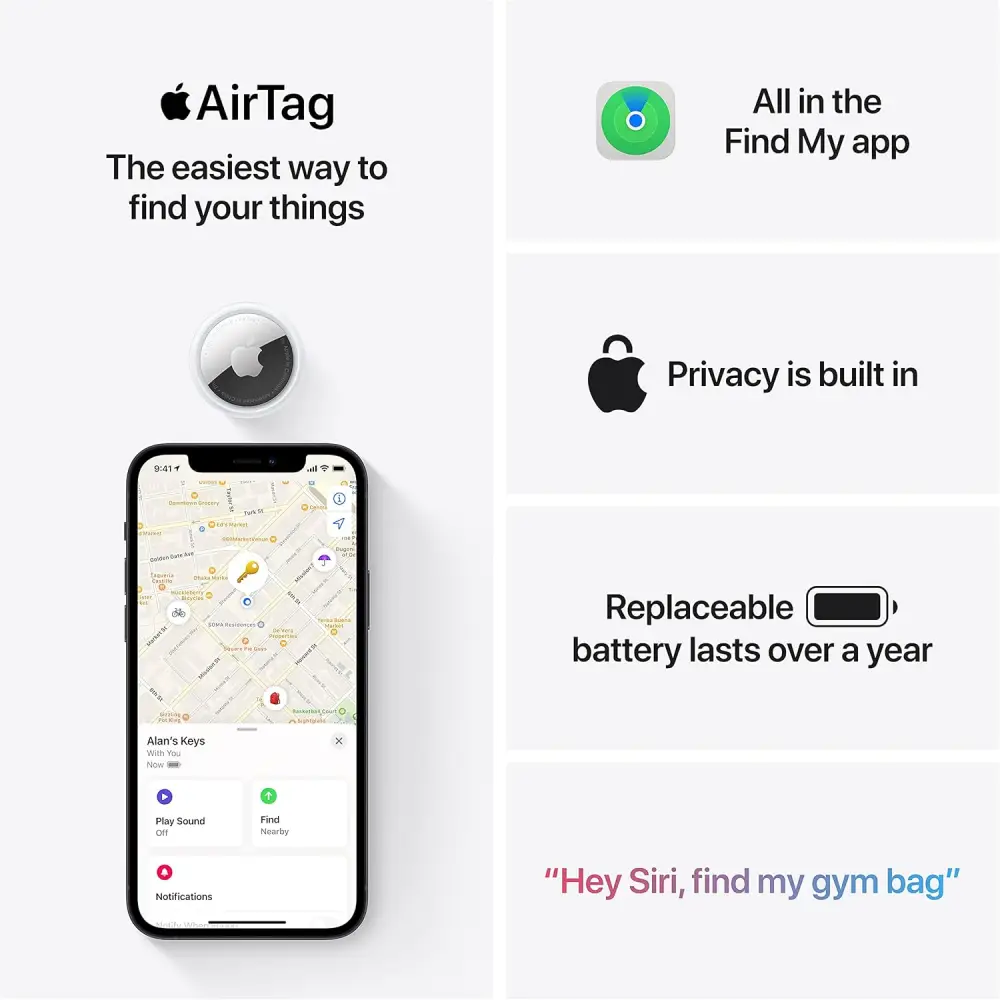 Apple AirTag Anti Lost Alarm Theft Device 4 Pack
