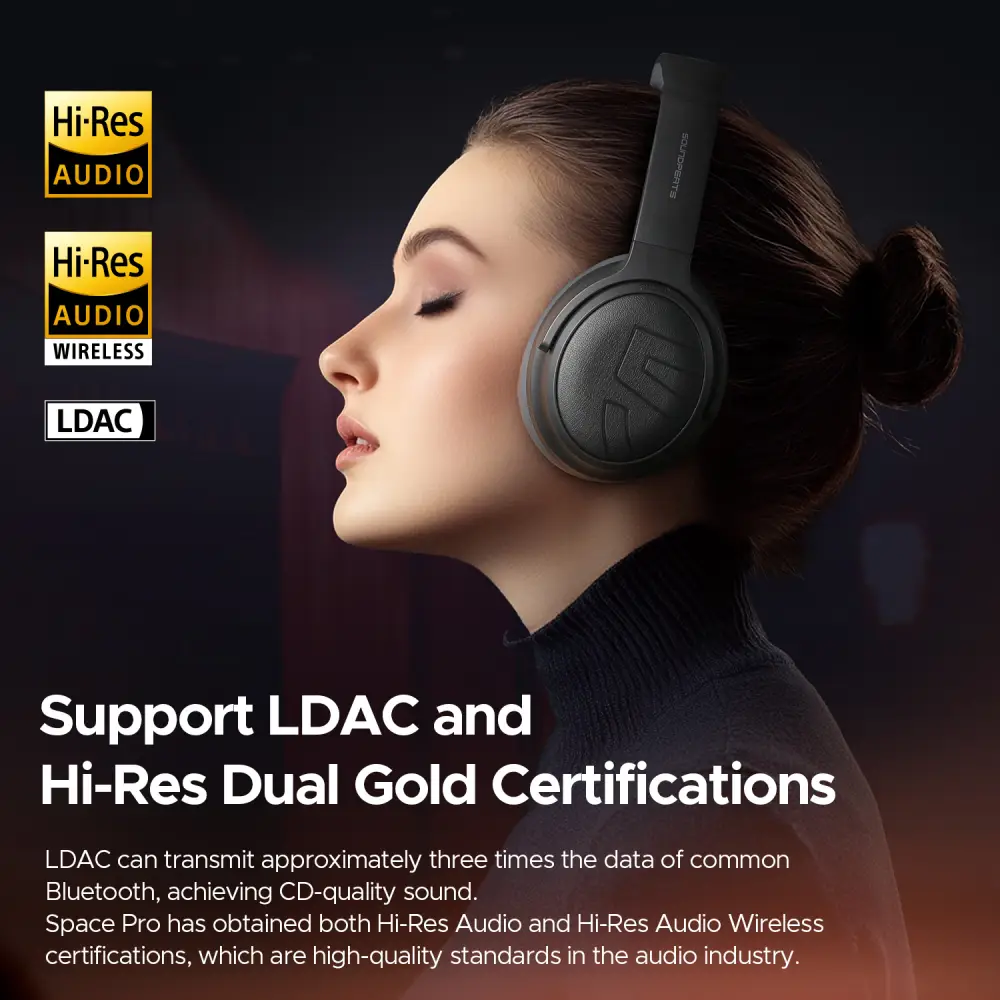 SoundPeats Space Pro -47dB Active Noise Canceling Headphones LDAC