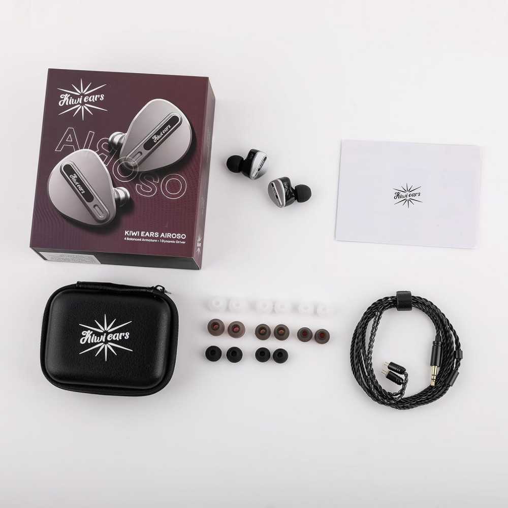 Kiwi Ears Airoso Precision Crossover 1DD + 4BA Hybrid Drivers IEMs