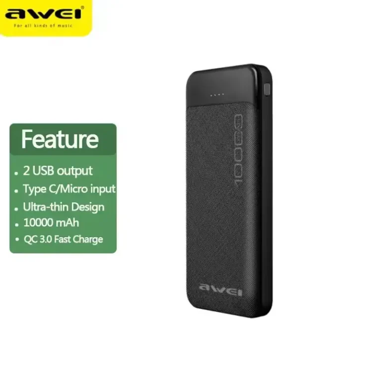Awei P37K 10000mAh Fast Charging Portable Power Bank