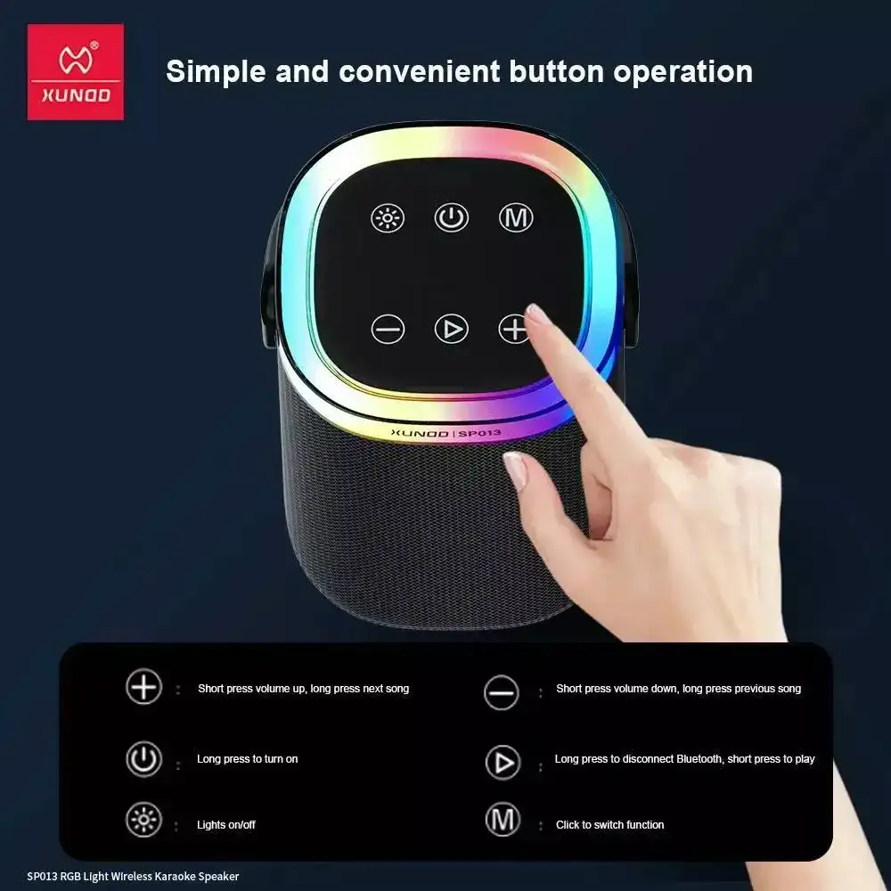 XUNDD SP013 RGB Light Wireless Karaoke Speaker