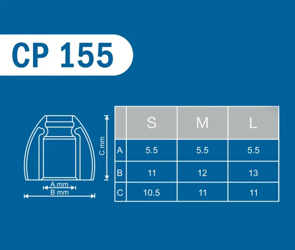 SpinFit CP155 Silicone Ear Tips for Earphone